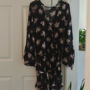 American Eagle Black Floral Romper Size XL